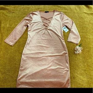 ❤️ velvet stretch pink dress